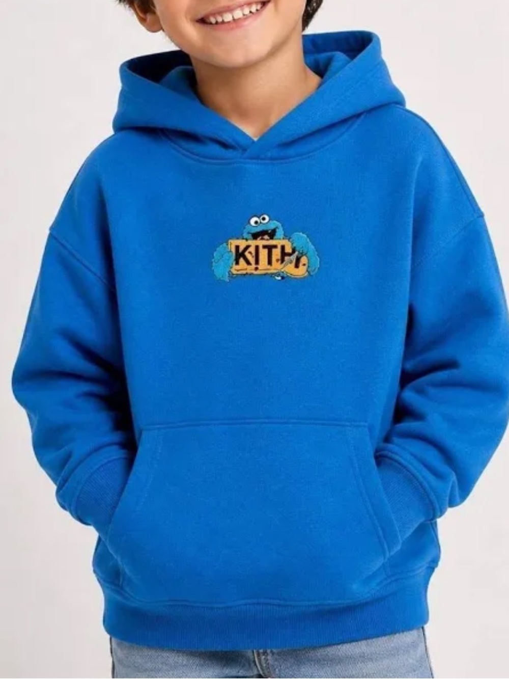 KITH Kids x Sesame Street Cookie Monster Nelson Hoodie 2T blue NEW